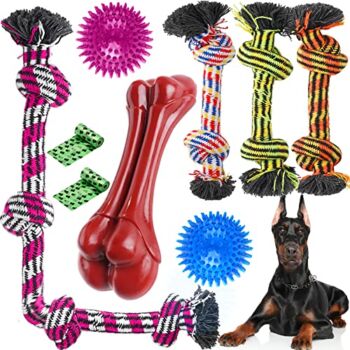 Zeaxuie Heavy Duty Dog Chew Toys for Aggressive Chewers – 9 Pack Value Set Includes Indestructible Rope Toys & Squeaky Toys for Large Breeds | The Storepaperoomates Retail Market - Fast Affordable Shopping
