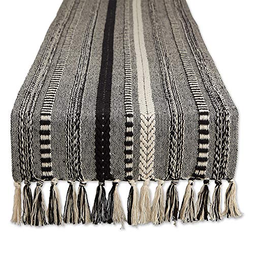 DII Farmhouse Braided Stripe Table Runner Collection, 15×72, Black | The Storepaperoomates Retail Market - Fast Affordable Shopping