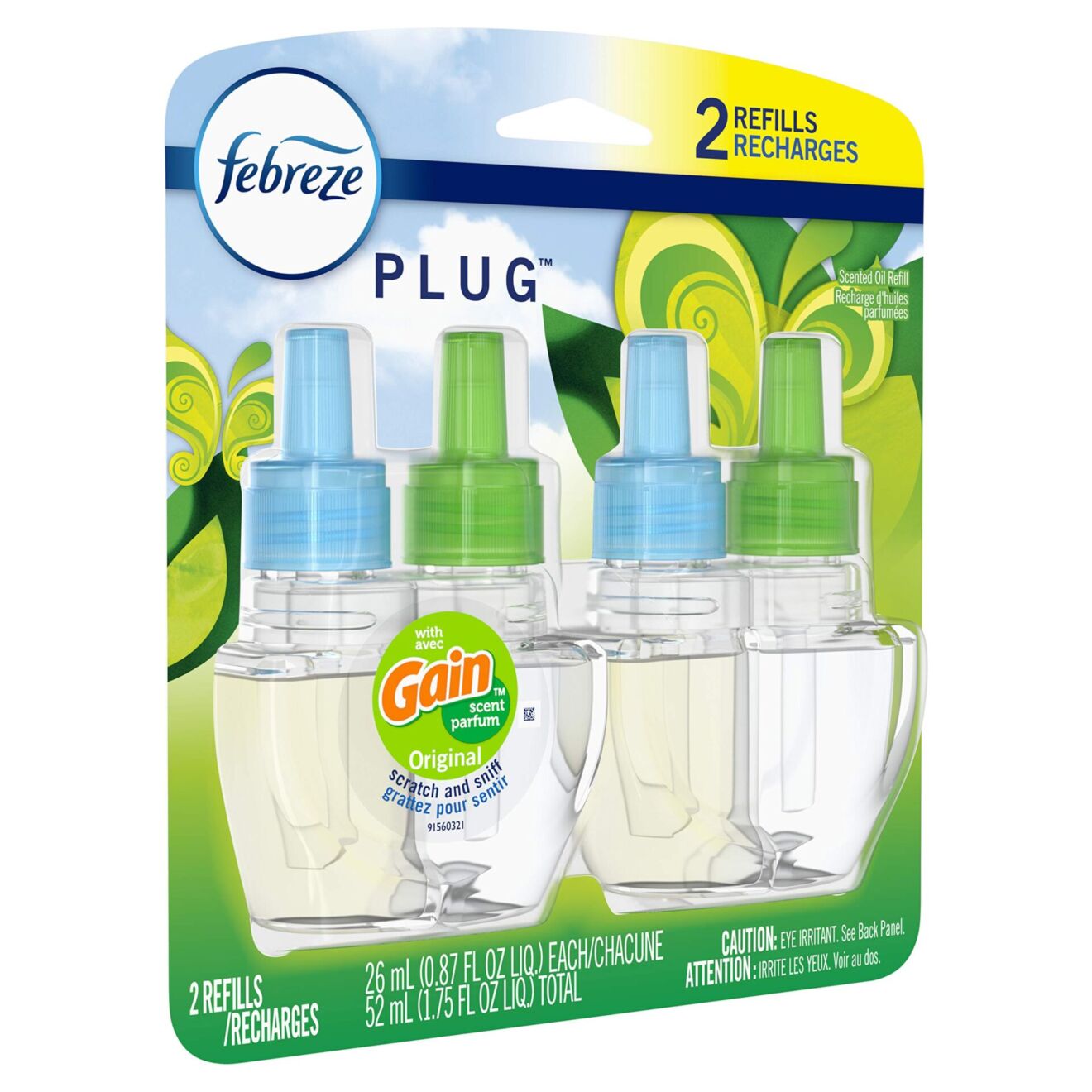 Febreze Plug In Air Freshener And Odor Eliminator, Scented Oil Refill, Gain Original Scent, 0.87 Fl Oz (Pack of 2) | The Storepaperoomates Retail Market - Fast Affordable Shopping