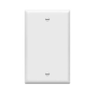 ENERLITES Blank Cover Wall Plate, Gloss Finish, Standard Size 1-Gang 4.50″ x 2.76″, Polycarbonate Thermoplastic, 8801-W, White