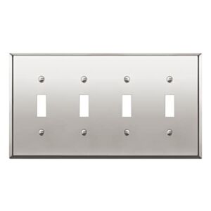 ENERLITES Toggle Light Switch Metal Wall Plate, Stainless Steel 201, Corrosion Resistant, Size 4-Gang 4.50″ x 8.19″, 7714-PC, Polished Chrome, Silver