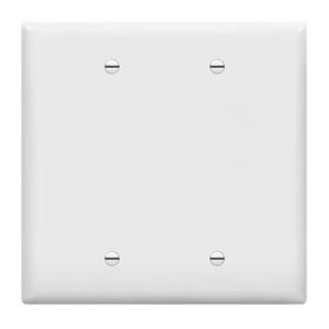 ENERLITES Blank Device Wall Plate, 2-Gang 4.88″ x 4.92″, Mid-Size, Unbreakable Polycarbonate Thermoplastic, UL Listed, 8802M-W, White, 2-Gang Mid Size