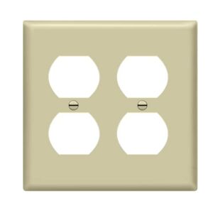 ENERLITES Duplex Receptacle Outlet Wall Plate, Gloss Finish, Size 2-Gang 4.50″ x 4.57″, Unbreakable Polycarbonate Thermoplastic, UL Listed, 8822-I, Ivory