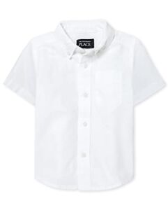 The Children’s Place boys And Toddler Short Sleeve Oxford School Uniform Button Down Shirt, White Single, 18-24 Months US