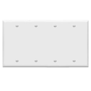 ENERLITES Blank Device Cover Wall Plate, Size 4-Gang 4.50″ x 8.19″, Unbreakable Polycarbonate Thermoplastic, 8804-W, White