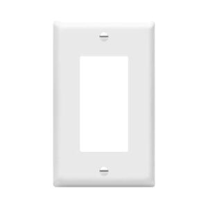 ENERLITES Decorator Light Switch or Receptacle Outlet Wall Plate, Gloss Finish, Size 1-Gang 4.50″ x 2.76″, Unbreakable Polycarbonate Thermoplastic, UL Listed, 8831-W, White