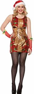 Forum Women’s Sequin Present Holiday Costume Dress, As Shown, X-Small/Small