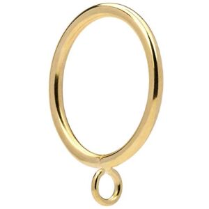 JushengXMX 48 Pcs Gold 1.5-Inch Inner Diameter Metal Curtain Rings with Eyelets,Fits Up to 1 1/4-Inch Rod