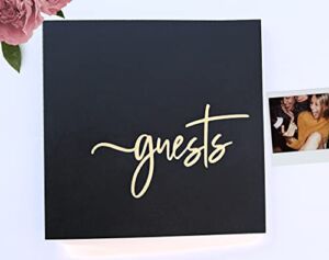 Mod La ViePhoto Guestbook for Polaroid pictures, Instax Film. 8.5inchx8.5inch, 90 pages.Guestbook with Black Pages, Alternative Guestbook, Wedding, Guest book blank pages (BK)