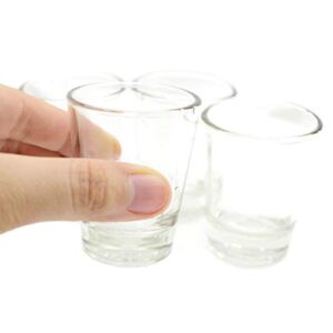 DGQ Round 1.5 oz Shot Glass with Heavy Base – Clear Glass – Set of 4