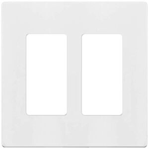ENERLITES – SI8832-W-STICKER Screwless Decorator Wall Plates Child Safe Outlet Covers, Size 2-Gang 4.68″ H x 4.73” L, Unbreakable Polycarbonate Thermoplastic, SI8832-W, Glossy, White