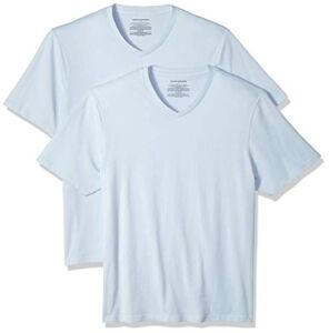 Amazon Essentials Men’s Regular-Fit Short-Sleeve V-Neck T-Shirt, Pack of 2, Light Blue, XX-Large