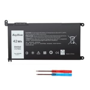 RayHom WDX0R P69G Battery 42Wh – Replacement for Dell Inspiron 13 5378 5368 7375 7378 15 7579 7569 5578 5565 5567 5570 7560 7570 17 5767 5770 Series Latitude 3180 3580 Vostro 5468 5568 P69G001