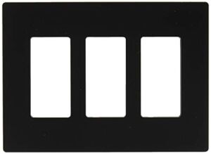 Legrand radiant Screwless Wall Plates for Decorator Rocker Outlets, 3-Gang, Black, RWP263BK