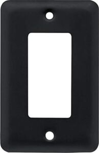 Franklin Brass W10251-FB-C Stamped Round Single Decorator Wall Plate/Switch Plate/Cover, Flat Black