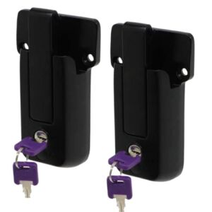 2- KEYED Alike Black Locking Trailer Cambar Door Latch Vise Lock Cam Bar
