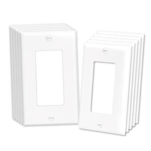 OMEENET Decorative Switch or Receptacle Outlet Wall Plate, 1-Gang, Bright White (10 Pack)