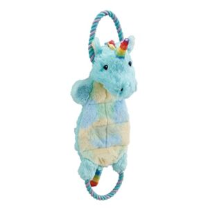 Charming Pet Magic Mats Blue Unicorn Interactive Plush Squeaky Dog Tug Toy