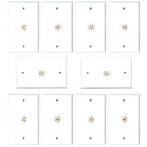 10pcs 1 Port Satellite Wall Plate Dish Aproved RCA Coax Cable Jack for CCTV, TV
