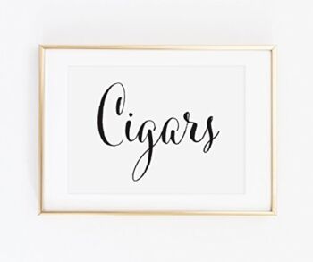 Wedding Cigars Table Sign, Wedding Cigar Bar, Wedding Table Sign for Cigar Bar, Wedding Signage, Wedding Cigar Sign, Wedding Bar, Your Choice of Size and Color Print Sign (UNFRAMED) | The Storepaperoomates Retail Market - Fast Affordable Shopping