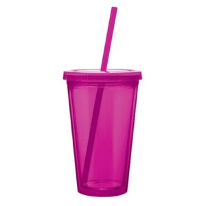 Simply Green Solutions Eco To Go Cold Drink Tumbler – Double Wall -16oz. Capacity – Fuchsia