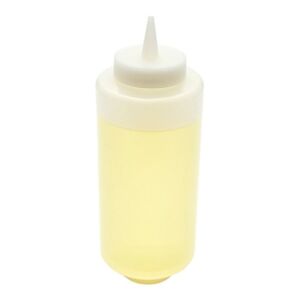32 Ounce Condiment Squeeze Bottle, 1 Refillable Lid FIFO Squeeze Bottle – Precison Dispensing Tip, Flexible, Clear Plastic Squeeze Bottle For Sauces, For Sauces, Spreads, Or Condiments