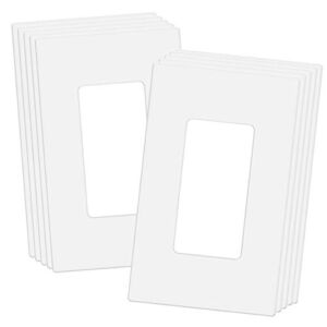 ENERLITES Screwless Decorator Wall Plates Child Safe Outlet Covers, Size 1-Gang 4.68″ H x 2.93″ L, Unbreakable Polycarbonate Thermoplastic, SI8831-W-10PCS, Glossy, White, 10 Count