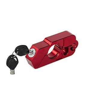 Soosee Motorcycle Lock – Universal  Alloy CNC Motorcycle Handle Throttle Grip Security Lock with 2 Keys to Secure a Bike, Scooter, Moped or ATV in Under 5 Seconds