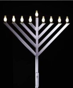 9 FT LED Electric Menorah – Holiday Decoration for The Office, Home or Outdoor Displays | Bright LED Lights | Easy Set Up | Touch Pad Control