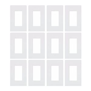 Lutron CW-1-WH 1-Gang Claro Wall Plate, White, 12 Pack