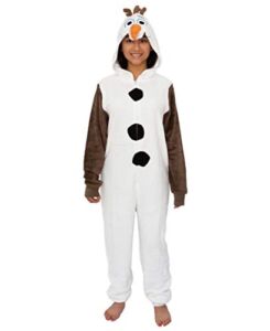 Disney Women’s Frozen Olaf Cos Play Hoodie Union Suit, White, X-Large