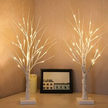 2-Pack 2FT Lighted Birch Tree for Tabletop, Birch Christmas Tree with Lights, Warm White 48 LEDs Birch Tree Light for Christmas Decorations Indoor Bedroom Home Wedding Holiday Thanksgiving Gifts | The Storepaperoomates Retail Market - Fast Affordable Shopping