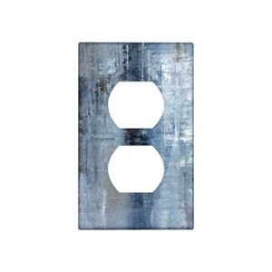 Blue Grey Duplex Electrical Outlet Wall Plate Decortive Light Switch Cover Abstract Art Wall Plate Cover Wallplates for Bedroom Kitchen Home Decor