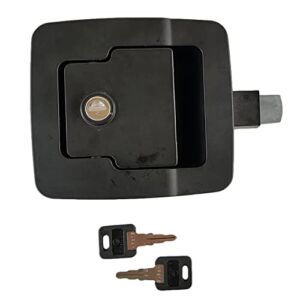FIC Black RV 5″ x 4 1/2″ Baggage Door Lock 30205 Standard Plunger Length 2 Keys