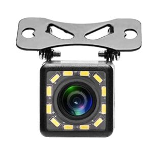 12 LED Waterproof Car Reversing Rear View Camera Excellent Night Vision Full HD Image and 170 Degree Wide-Angle HD Universal Mini Car Camera Suitable for Car Accessories Connected to Car Radio
