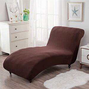 MaiYu-MY Chaise Lounge Cover Elasticity Chaise Longue Slipcover Luxury Chaise Chair Covers for Living Room Indoor Furniture Cover Slipcovers for Chaise Lounge Ultra Soft Machine Washable (Brown)