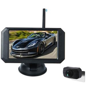 5 Inch HD Digital Wireless Backup Camera System IP68 Waterproof Color Monitor Kit for Trucks Cars Hitch Rear Stable 720P