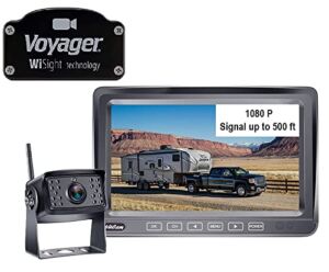 4Ucam HD 1080P Digital Wireless Backup Camera + 7″ DVR Monitor Quad-View Compatible for Voyager Wisight Prewire RV, Trailer, 5th Wheels IR Night Vision
