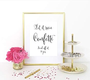 Let it Rain Confetti Send Off Sign, Personalized Wedding Sign, Send Off Sign, Wedding Confetti Sign, Wedding Send Off Sign Your Choice of Size and Color Print Sign (UNFRAMED) | The Storepaperoomates Retail Market - Fast Affordable Shopping