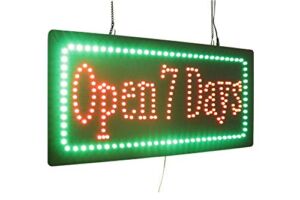 Open 7 Days Sign, TOPKING Signage, LED Neon Open, Store, Window, Shop, Business, Display, Grand Opening Gift