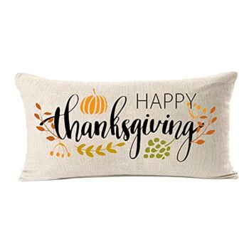 MFGNEH Thanksgiving Decorations Pillow Covers 12×20 Inch,Happy Thanksgiving Decor Thanksgiving Lumbar Pillow Farmhouse for Sofa | The Storepaperoomates Retail Market - Fast Affordable Shopping