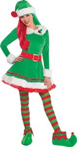 Amscan Green Elf Costume for Women, Christmas Costume, Medium, with Included Accessories