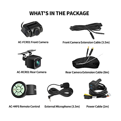 ATOTO AC-P807KIT P8 Series Accessories Set- Includes AC-44F6 Remote Control,1080P(AC-FCR01)&(AC-RCR01)Recording Camera,AC-MIC2 External Microphone,Cigarette Lighter Power Cord,Only for ATOTO P807SD-RM | The Storepaperoomates Retail Market - Fast Affordable Shopping