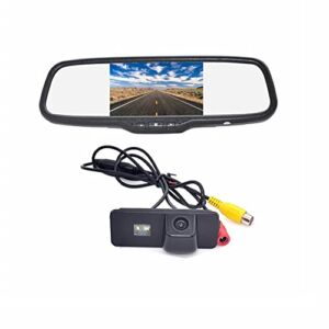 Vardsafe VS471C 5 inch Clip-on Mirror Monitor & Rear View Parking Camera for VW Golf V 5 Scirocco Eos Lupo Passat CC Phaeton Beetle Seat Variant
