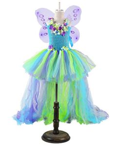 Tutu Dreams Kids Fairy Costume Dress for Birthday Christmas Party Gift 1-8Y (Blue, XL)…