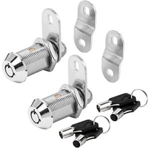 Cam Lock RV Storage Locks Keyed Alike,1-1/8″ Fits on 7/8″ Max Door Thickness, RV Locks for Compartment Door, Camper, Trailer, Cabinet Locks with Keys(1-1/8 Inch 2Pack)