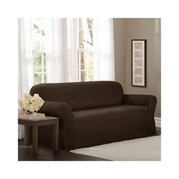 MAYTEX Torie Stretch 1-Piece Loveseat Furniture Cover/Slipcover, Chocolate | The Storepaperoomates Retail Market - Fast Affordable Shopping