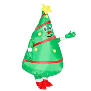 Inflatable Christmas Tree Costume ,Funny Blow Up Christmas Costumes Suit Christmas Party Christmas Decoration for Adults Portable Lightweight (Christmas Tree Costume)