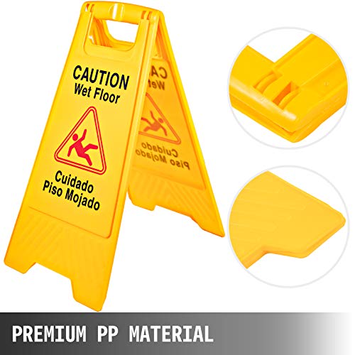 BestEquip 12 Pack Caution Wet Floor Sign 25-Inch Yellow Wet Floor Sign Double Sided Wet Floor Cones Fold-Out Bilingual Plastic Board for Indoors and Outdoors | The Storepaperoomates Retail Market - Fast Affordable Shopping