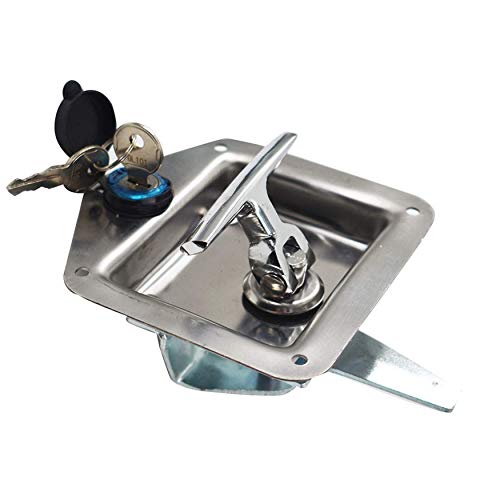 WFLNHB 4 x Trailer Door Latch Rv Door Tool Box Lock with Gasket T-Handle Latch with Keys 304 Stainless Steel Highly Polished | The Storepaperoomates Retail Market - Fast Affordable Shopping